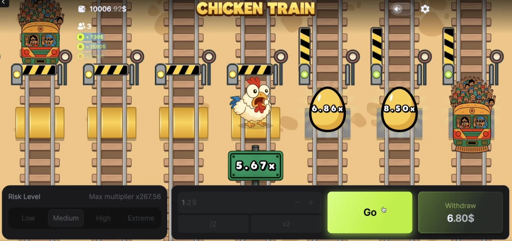 Chicken vs Train gameplay